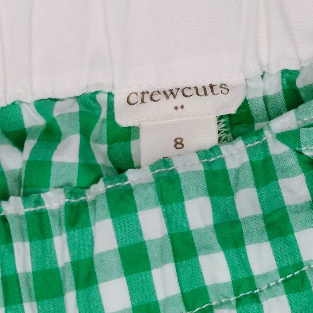 GIRLS' POPLIN SHORT IN GINGHAM COLOR GREEN SIZE 8 - Picture 6 of 9